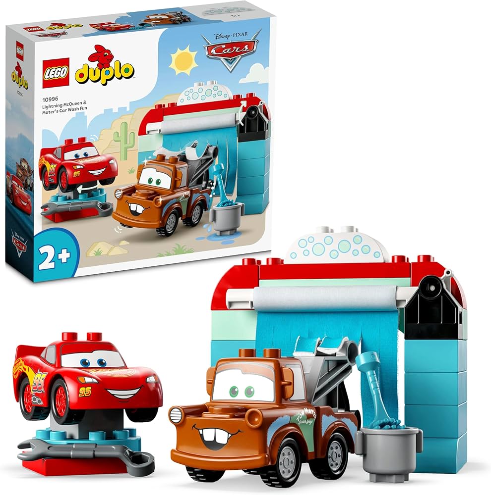 LEGO® DUPLO® | Disney ve Pixar Arabalar Şimşek McQueen ve Mater'in Oto Yıkama Eğlencesi 10996-2 Yaş ve Üzeri için Yaratıcı Oyuncak Yapım Seti (29 Parça)