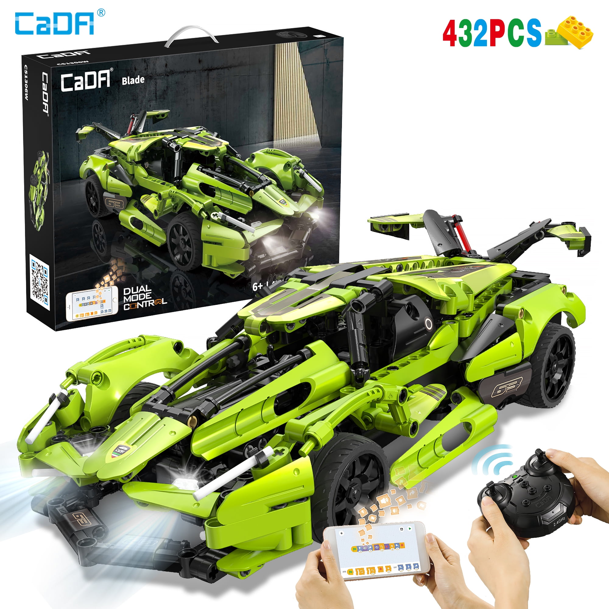 CaDA 1:14 Remote Control Shadow Blade Sports Car 432 Pcs